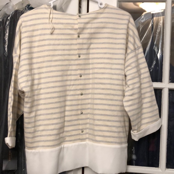Zara | Stripe Sweatshirt with Bling Detail - Picture 5 of 5
